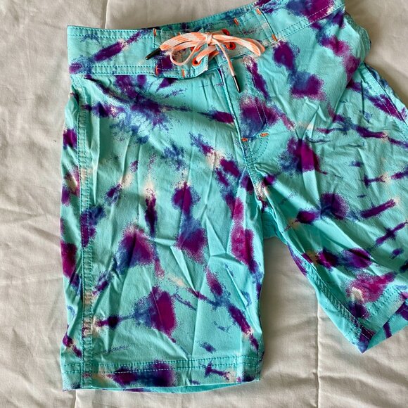 J. Crew Crewcuts Slim Fit Tie Dye Swim Trunks Size 7 - Picture 2 of 13